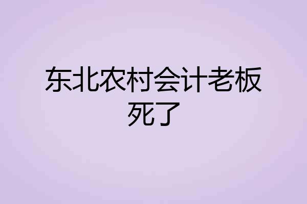 东北农村会计老板死了