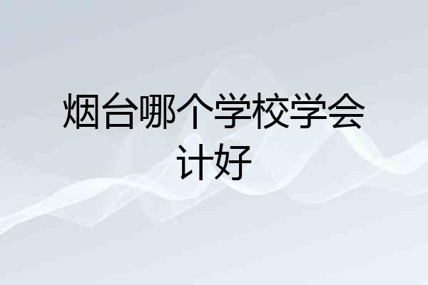 烟台哪个学校学会计好