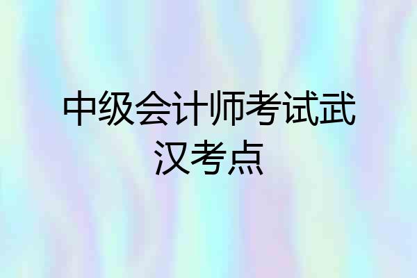 中级会计师考试武汉考点