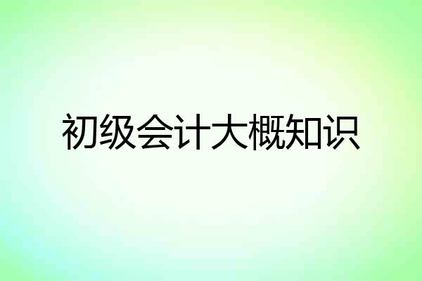 初级会计大概知识