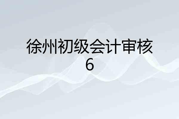 徐州初级会计审核6