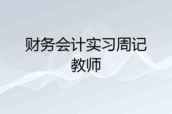 财务会计实习周记教师