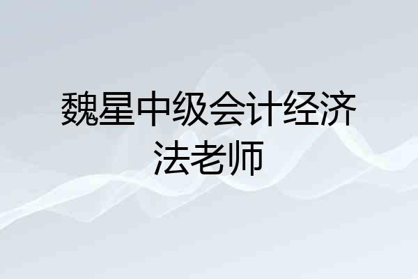魏星中级会计经济法老师