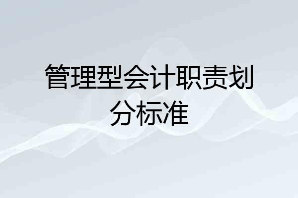 管理型会计职责划分标准