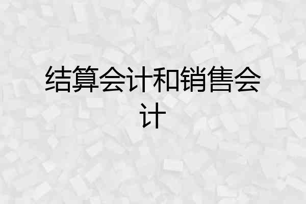 结算会计和销售会计