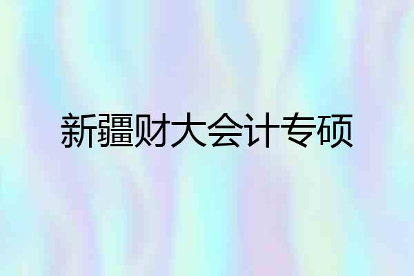 新疆财大会计专硕
