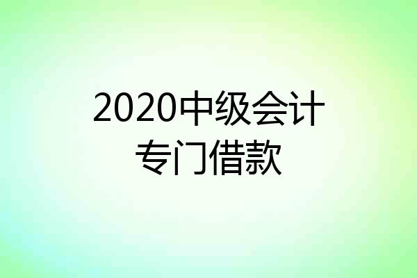 2020中级会计专门借款