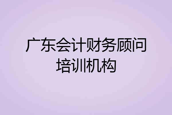 广东会计财务顾问培训机构