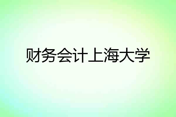 财务会计上海大学