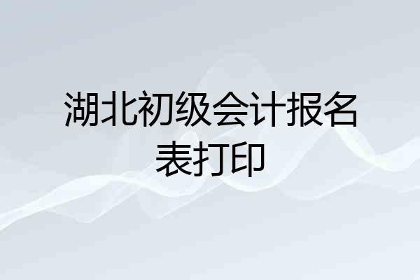 湖北初级会计报名表打印