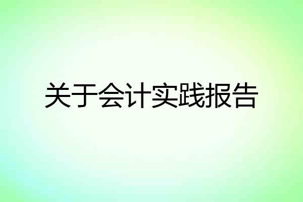 关于会计实践报告