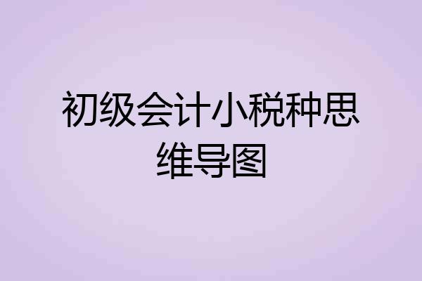 初级会计小税种思维导图