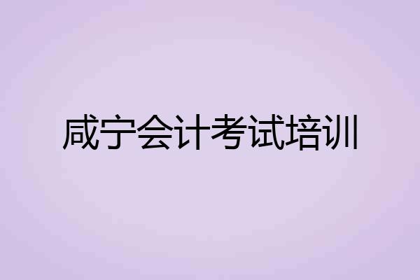 咸宁会计考试培训