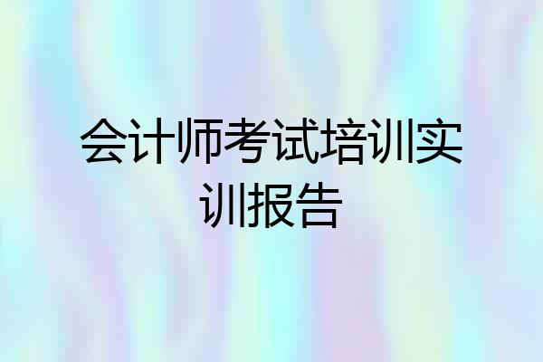 会计师考试培训实训报告