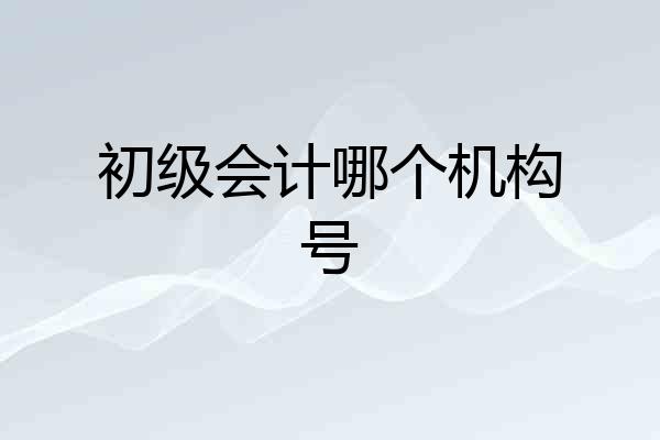 初级会计哪个机构号