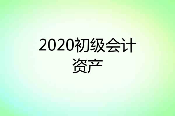 2020初级会计资产