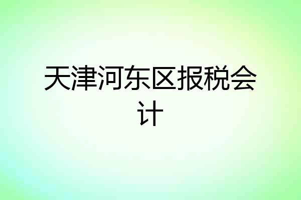 天津河东区报税会计