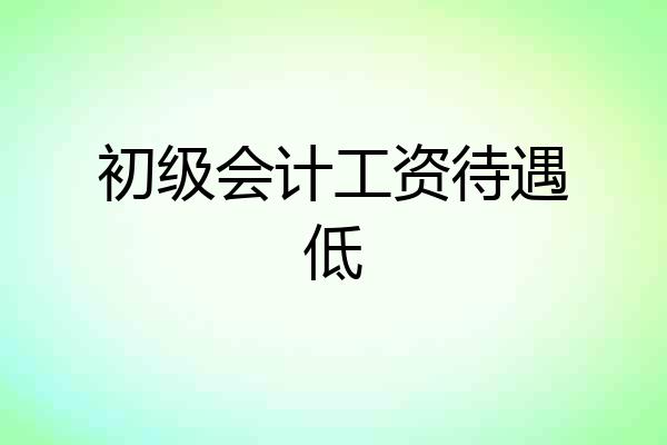 初级会计工资待遇低