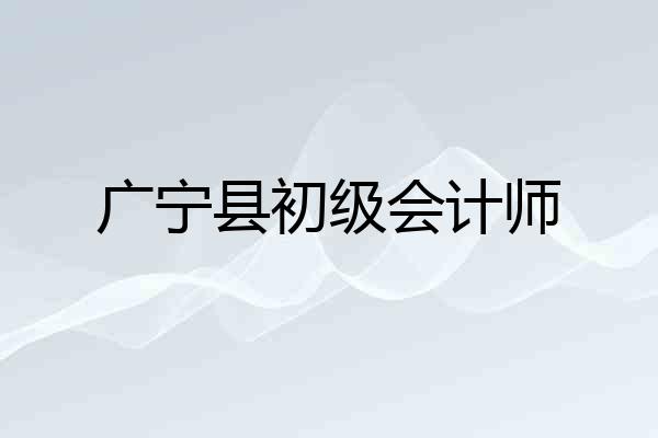广宁县初级会计师