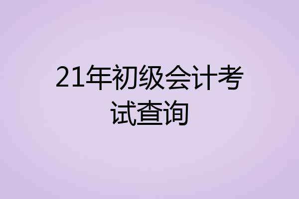 21年初级会计考试查询
