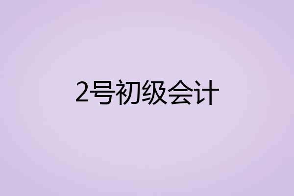 2号初级会计
