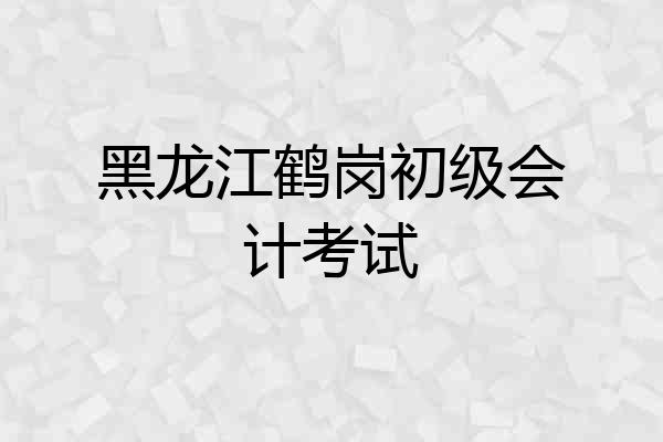 黑龙江鹤岗初级会计考试