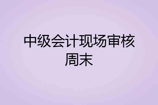 中级会计现场审核周末