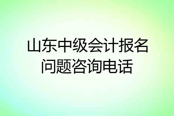 山东中级会计报名问题咨询电话