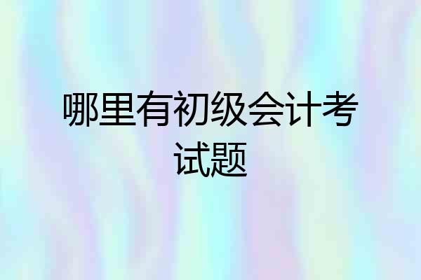 哪里有初级会计考试题