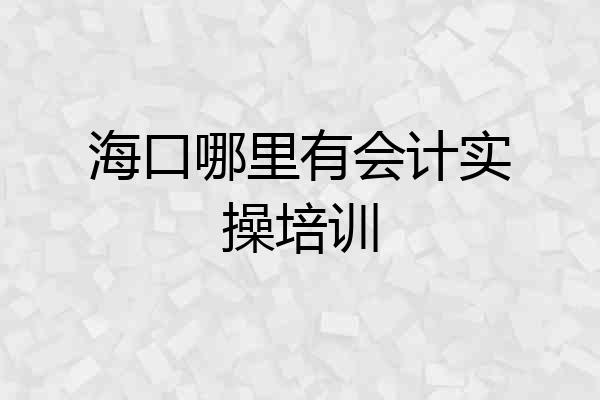 海口哪里有会计实操培训