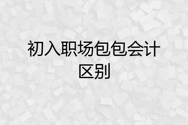 初入职场包包会计区别