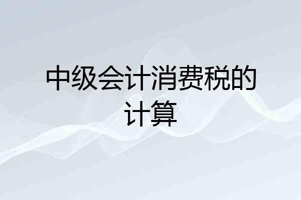 中级会计消费税的计算