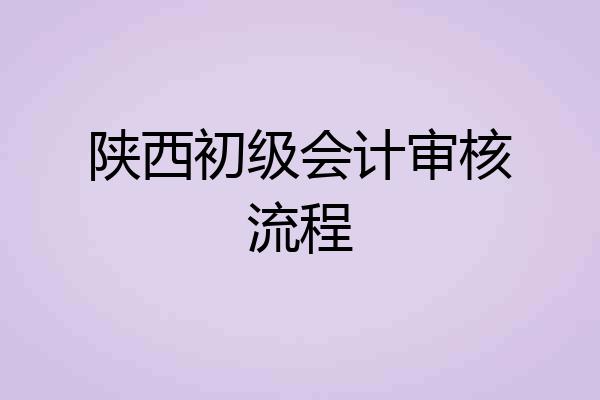 陕西初级会计审核流程