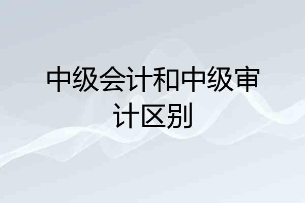 中级会计和中级审计区别