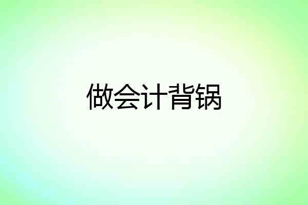 做会计背锅