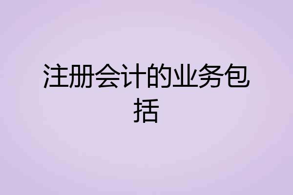 注册会计的业务包括