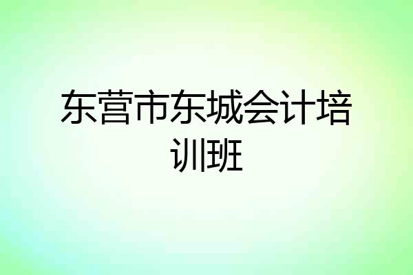 东营市东城会计培训班