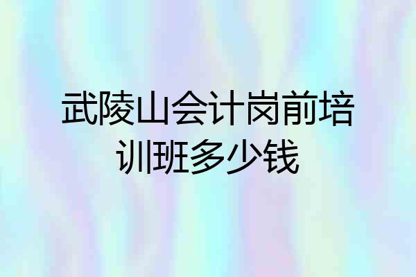 武陵山会计岗前培训班多少钱