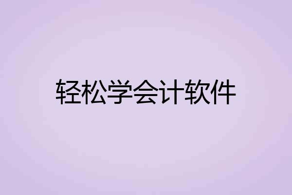 轻松学会计软件