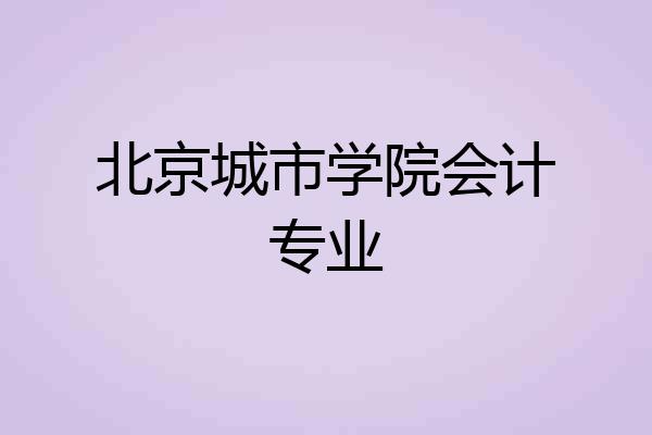 北京城市学院会计专业