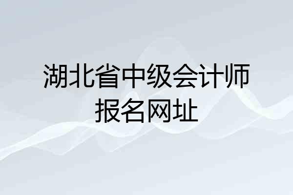 湖北省中级会计师报名网址