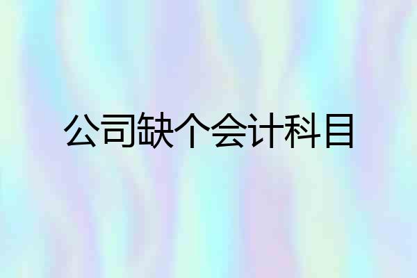公司缺个会计科目