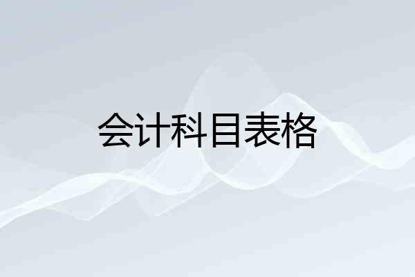 会计科目表格