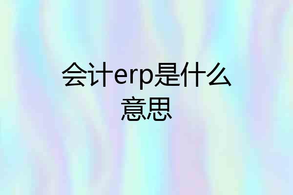 会计erp是什么意思