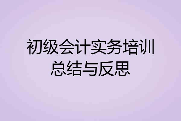 初级会计实务培训总结与反思