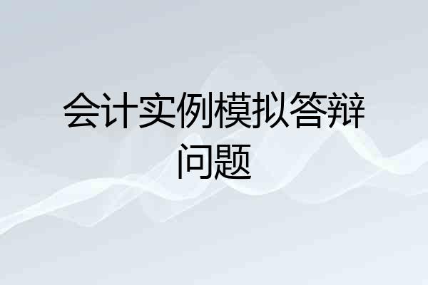 会计实例模拟答辩问题