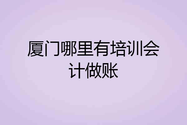 厦门哪里有培训会计做账