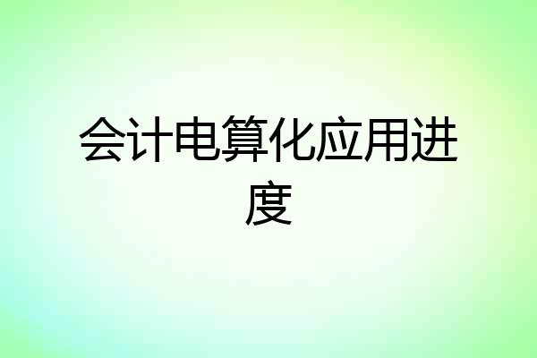 会计电算化应用进度
