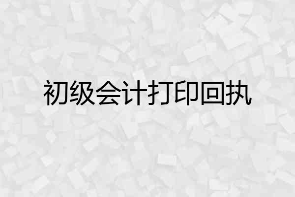 初级会计打印回执