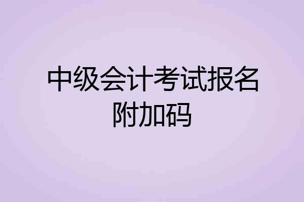 中级会计考试报名附加码